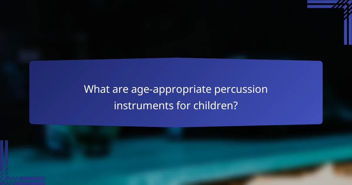 What are age-appropriate percussion instruments for children?