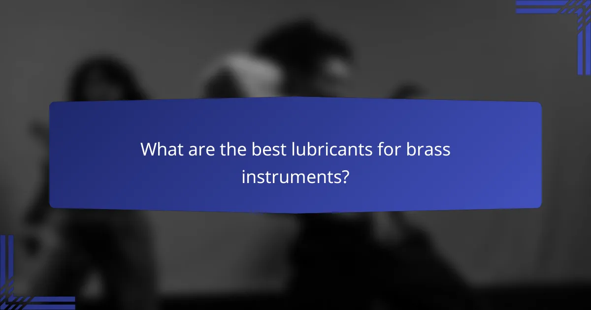What are the best lubricants for brass instruments?