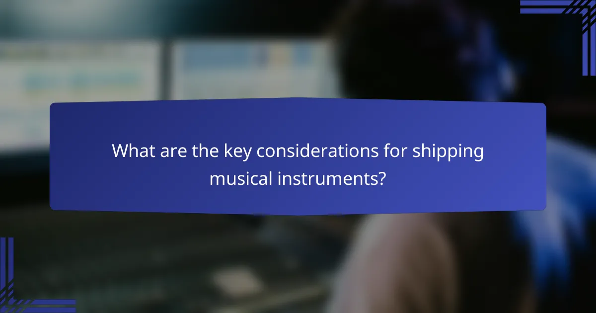 What are the key considerations for shipping musical instruments?