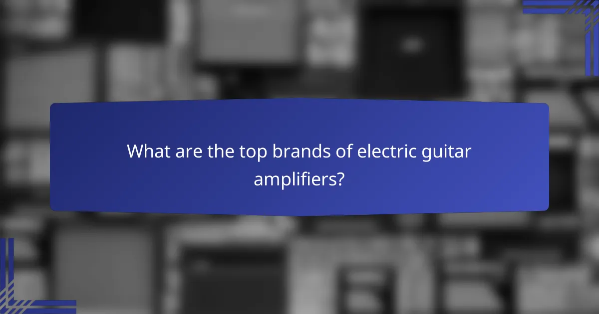 What are the top brands of electric guitar amplifiers?